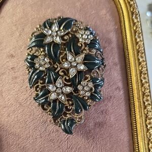 Vintage Enamel And Rhinestone Sweater Clip